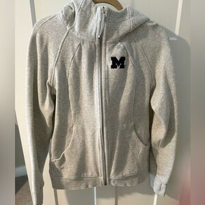 Lululemon Athletica Michigan Gray Scuba Full Zip-Up Hoodie